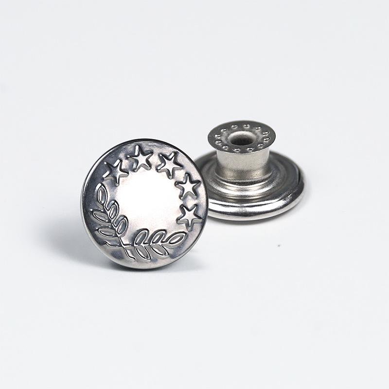 Античная бронза гладкая металлическая пуговица-гвоздик для джинсов, курток и комбинезонов с гравировкой