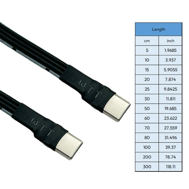 Тонкий USB 2.0 Type C на Type C Кабель для передачи данных с Г-образными разъемами Провод для подключения к FPV и другим устройствам