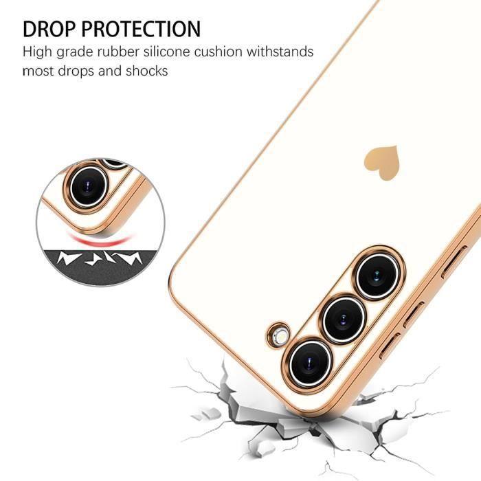 Soft Protective Case for Samsung Galaxy S22 - BOOLING - Heart Pattern - White