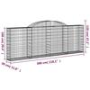 VidaXL Curved Gabion Baskets 15 Pcs 300x30x100/120 Cm Galvanized Iron, Gabion, Gabion Cage, Gabion Wall Basket, Wall 3146533