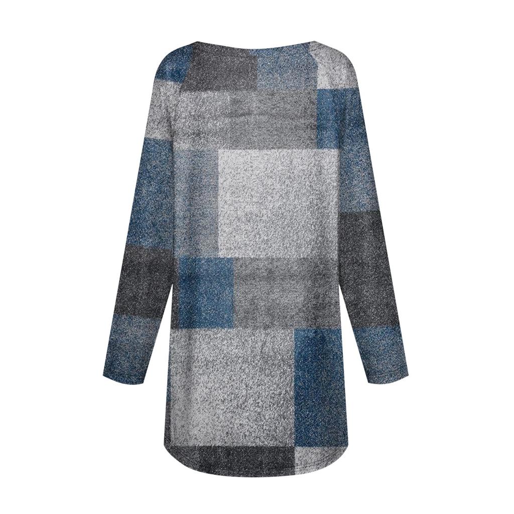 Fashion Women's Casual Long Sleeved Round Neck Printed Tops