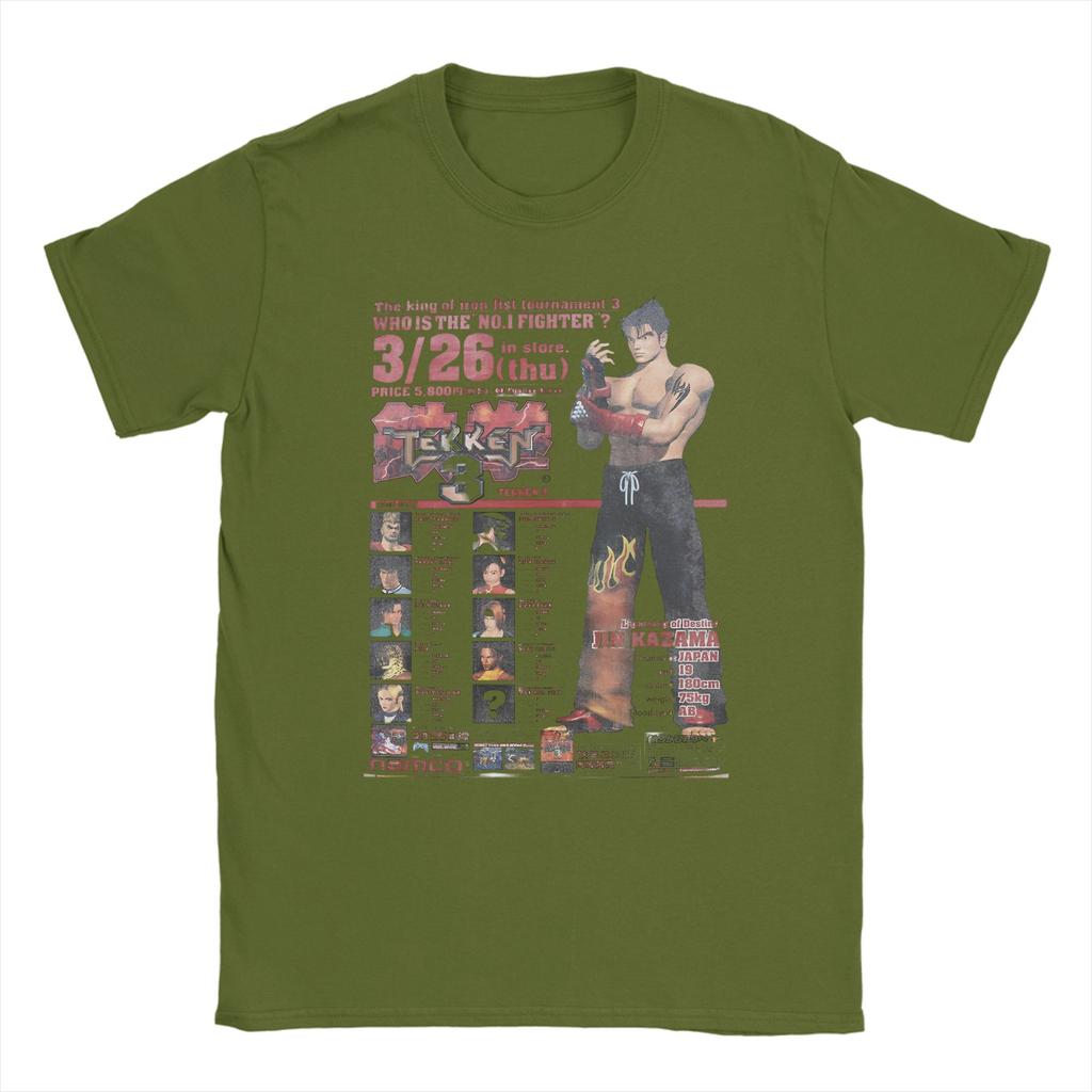 Vintage T Shirt Summer Tekken Japanese Fighting Game Hippie TShirts 100 Cotton Tshirt for Men Awesome Short Sleeve Tops
