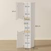 Bathroom Cabinet, Narrow, 2 Doors, Open Compartments, 30 x 34.6 x 180.5 cm, White