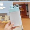 450ML Portable Sports Reusable Drink Bottle Flat Water Bottle Plastic Juice Cup