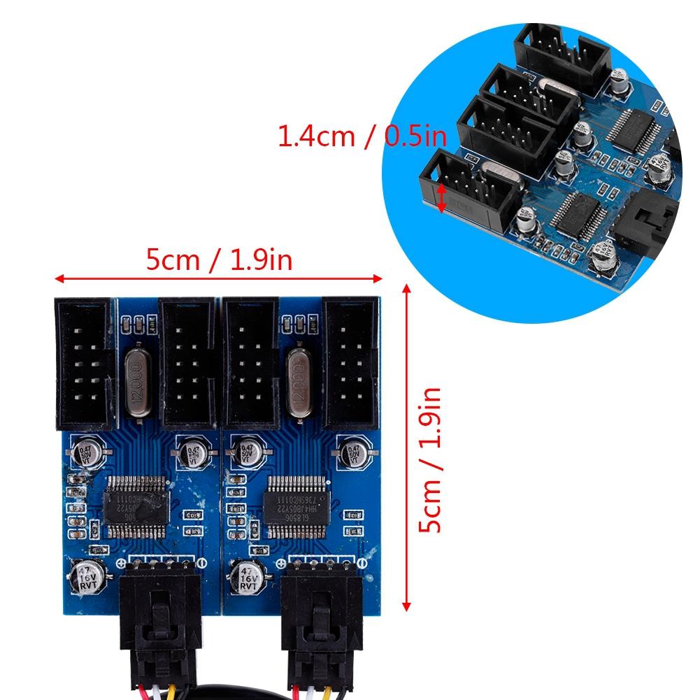 Материнская плата 9-контактный разъем USB Male 1 на 4 Female удлинительный разветвитель кабеля USB 9-контактный разъем