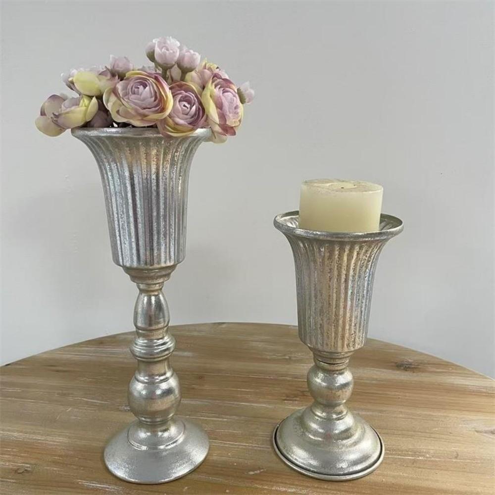 Classical European Flowerpot Silver Flower Planter New Iron Flower Vase Table Decor