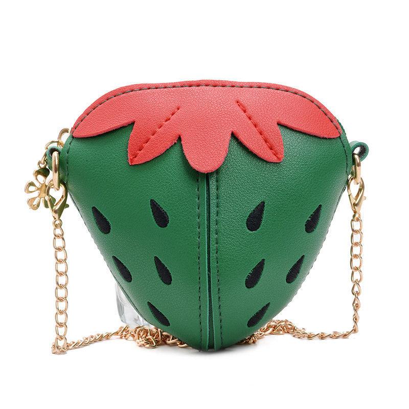 Strawberry Pu Themed Leather Girls Purse Antitheft Shoulder Bag Toddler Gift