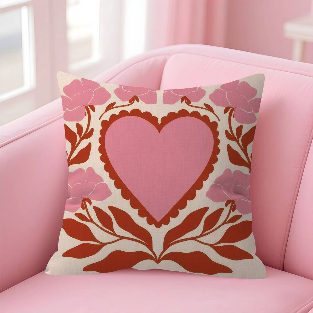 Anime Flower Love Double-Sided Printed Pillow Cover Short Plush Suitable Living Rooms Bedrooms Sofas Throw Cushion Cover