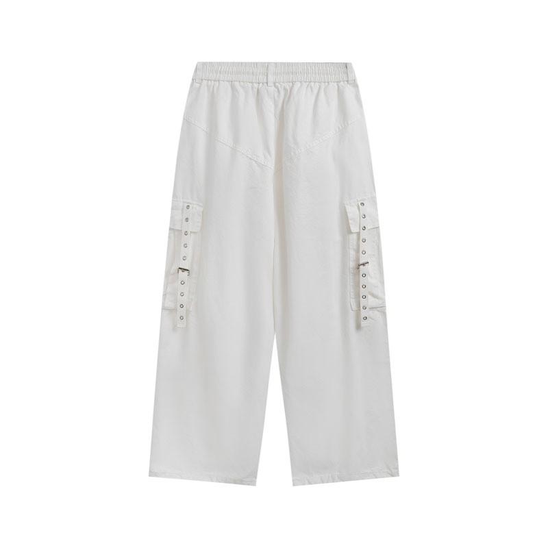 Men Women Retro Cargo Pants Streetwear Loose Straight Leg Trousers Hip Hop Dance Casual Cotton Pant