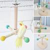 Parrot Stand Perch Toy Interactive 360 Degree Rotation Spinning Parakeet Toy Wooden Exercise Wheel Cockatiel Enrichment Toy Birdcage Accessories