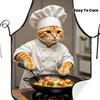 1 Piece Chef Cat Vintage Design Apron, Unisex, Suitable for Crafting, Baking, Painting, Cleaning, Cooking, Chef Apron for Waitstaff, Cafe, Barbecue Re