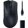 Razer DeathAdder V3 Pro + HyperPolling Wireless Dongle Bundle Gaming Mouse Wireless Wireless 63G Polling Rate 8000 Compatible Ergonomic Focus Pro 30K
