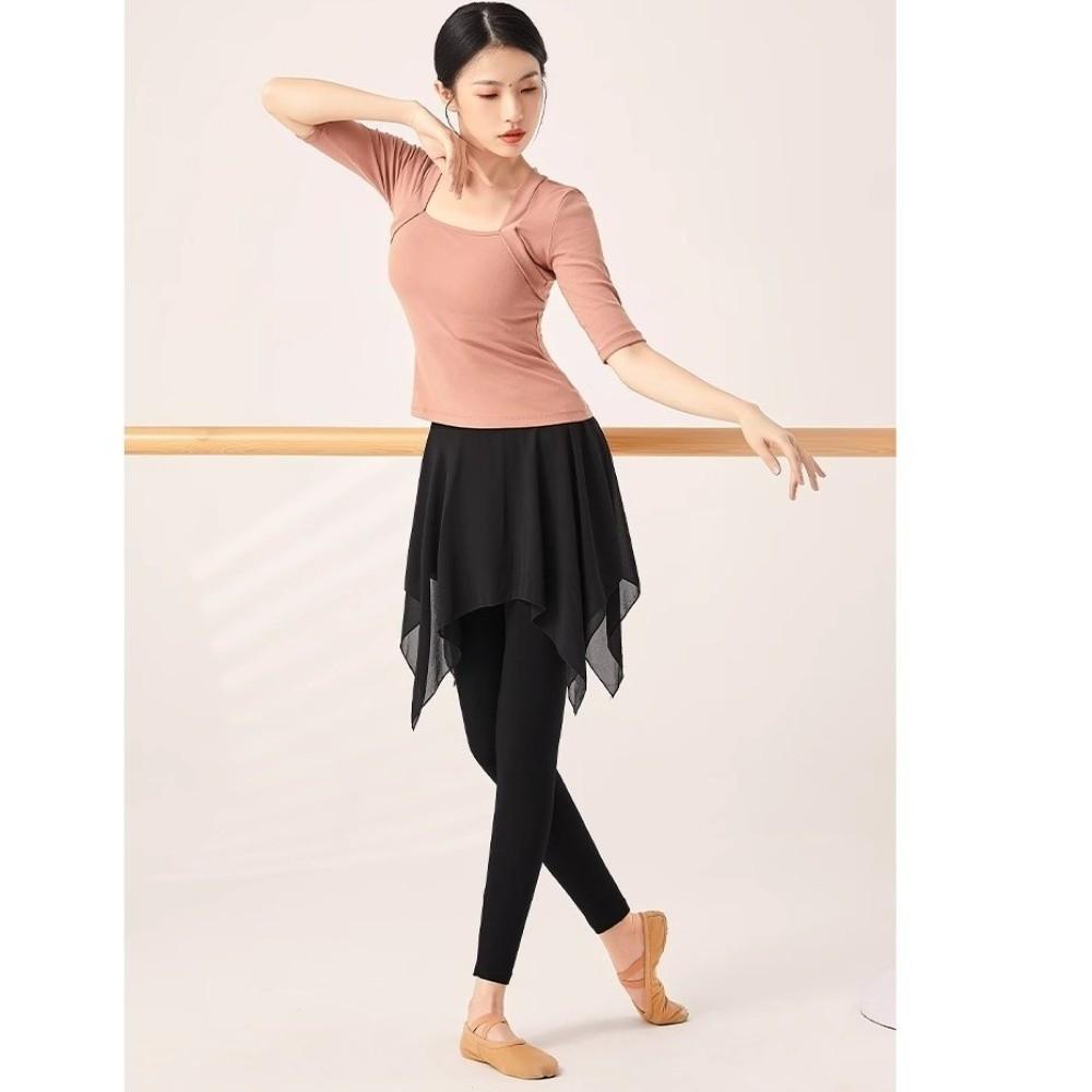 Lightweight Dance Half Skirt Sheer Mesh Latin Dance Skirt Practice Wear Dance Class