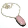 Ювелирное колье ручной работы с розовым кварцем 925 пробы, посеребренное, 18 дюймов