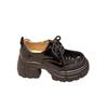 Platform single shoes women's spring and autumn 2025 new fashion loafer small muffin women's shoes black British style small leather shoes