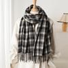 Luxury Brand Winter Women Plaid Cashmere Scarf Warm Neckerchief Pashmina Foulard Blanket Casual Lattice Tassel Scarves Muffler