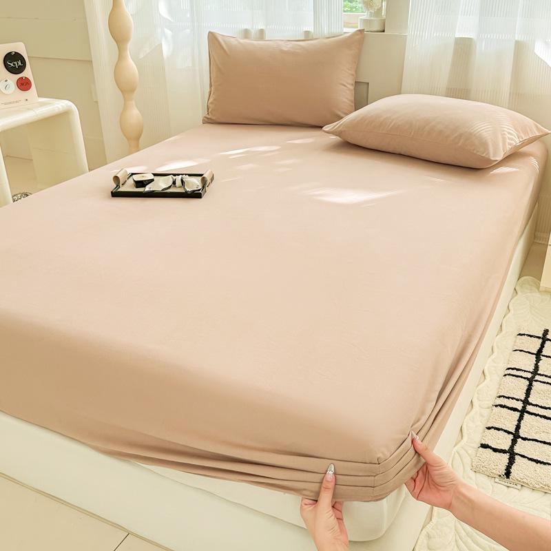 Осень/Зима Толстая Однотонная Хлопковая Фланелевая Простыня на Резинке и Пыльник