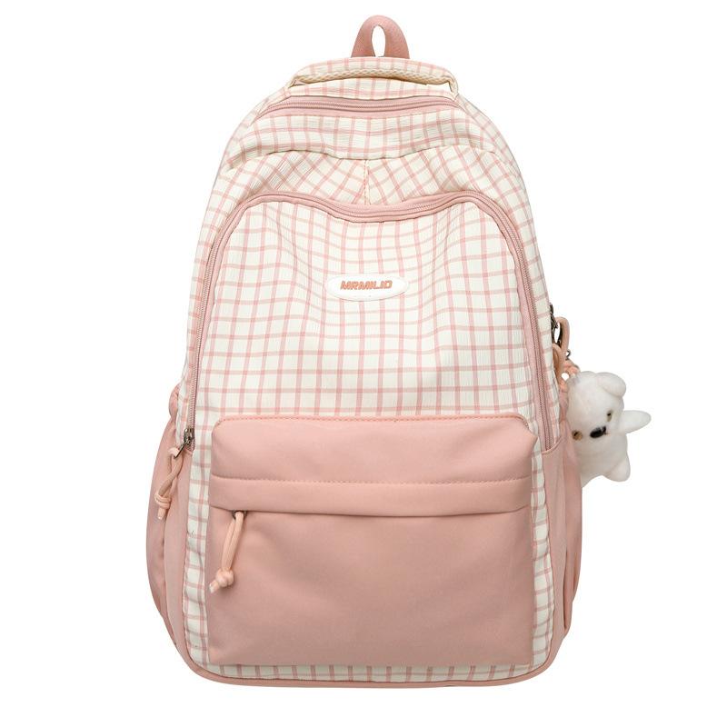 Женский легкий рюкзак большой емкости клетчатый рюкзак для школьников