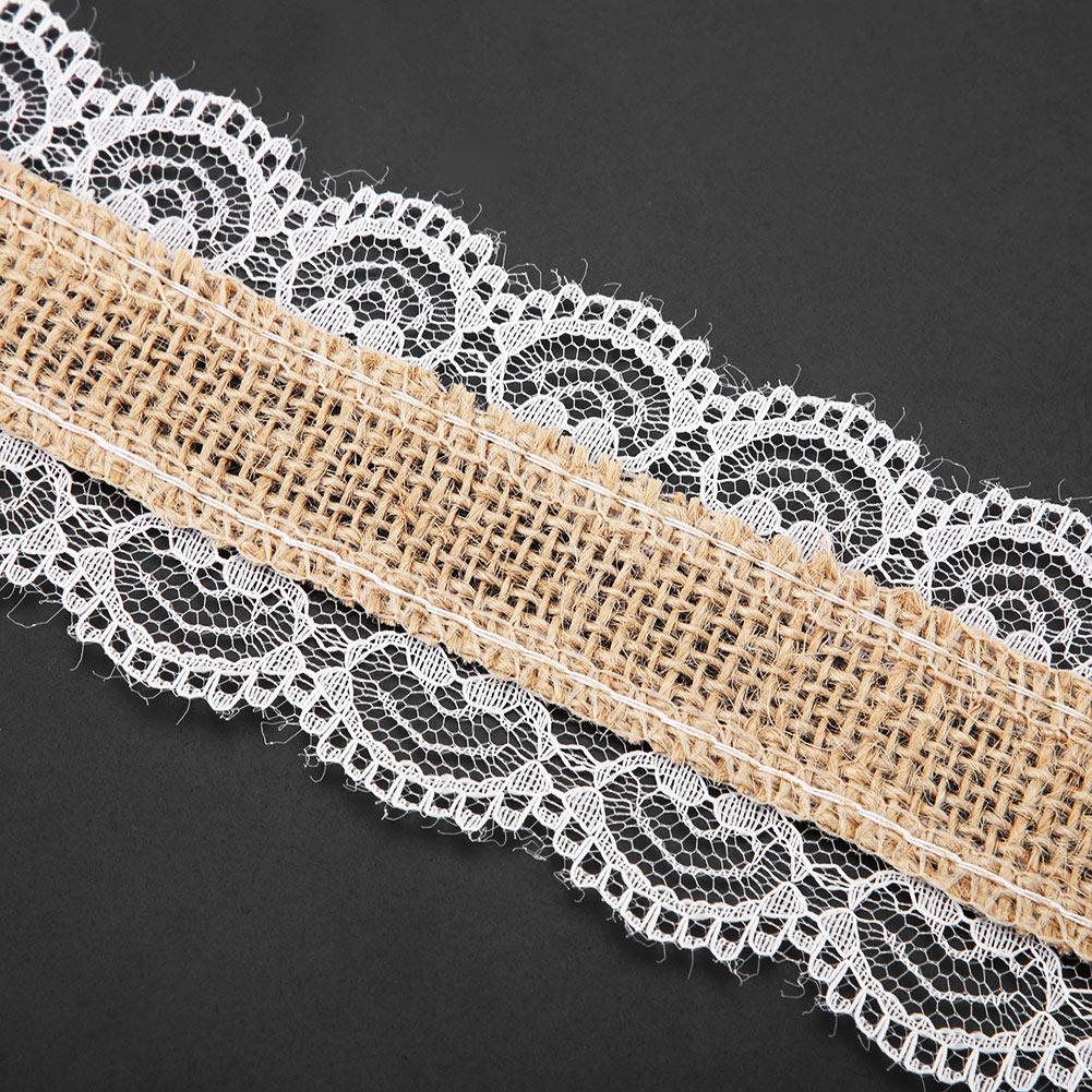 10 м рулон натурального джута с кружевом в форме сердца, ширина 6 см, мешковина для рождественской свадьбы