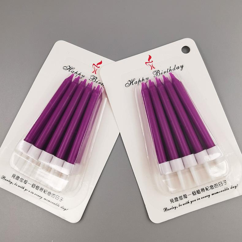 Colorful Jelly Color Long Pole, Bright Pole, Colorful Birthday Cake, Small Candle, Children's Macaron Party Milk Green