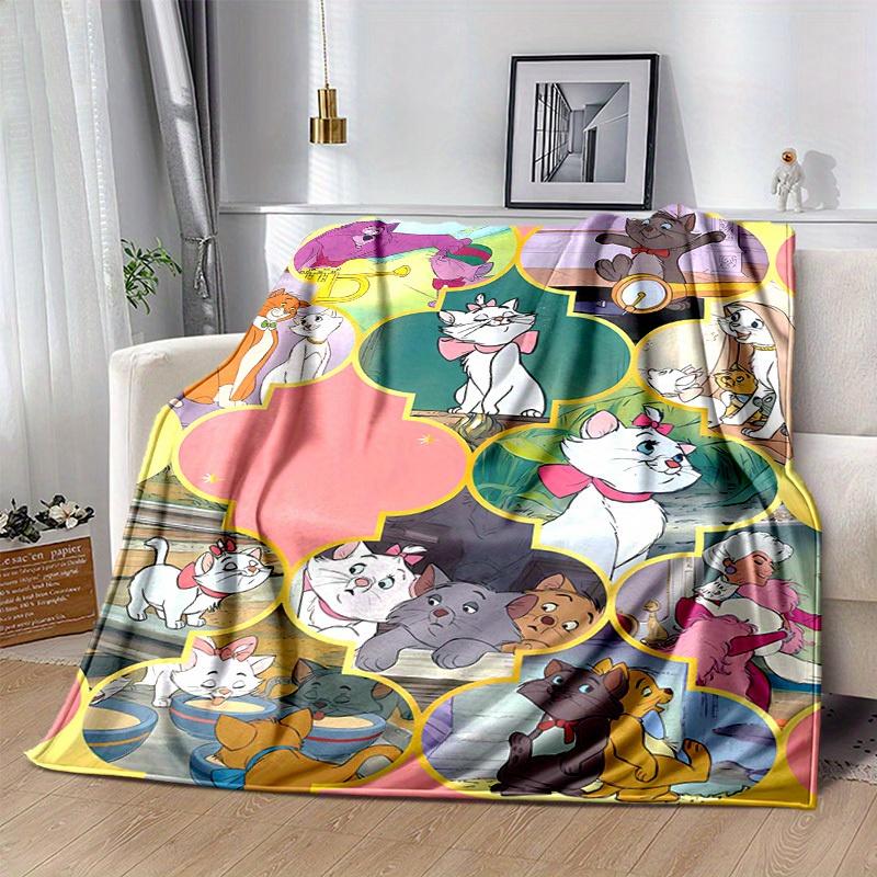 1pc. Cartoon Marie Cat Blanket, Seasonal Universal, Home Decorative Throw, Cute Marie Cat Blankets for Friends, Soft Flannel Throw Blanket,