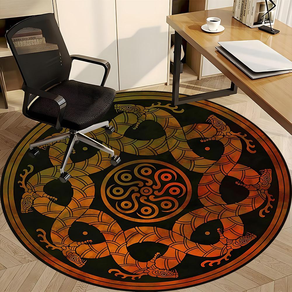 1 шт. Круглый ковер Serpent Mandala для офиса, под офисные стулья, в спальню, гостиную, декор для дома, декор комнаты, доступен в различных размерах
