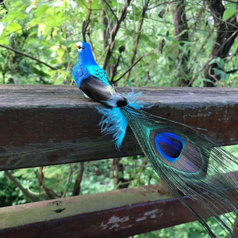 Мини-декор для комнаты Дом Сад Свадьба Перья Искусственные птицы Имитация птицы Искусственный павлин