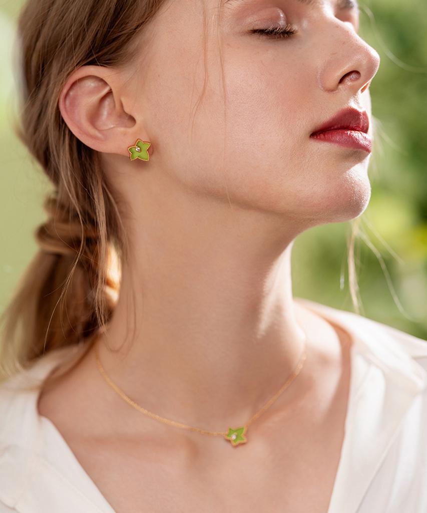 Модные серьги Lola Rose с бусинами из зеленого оникса