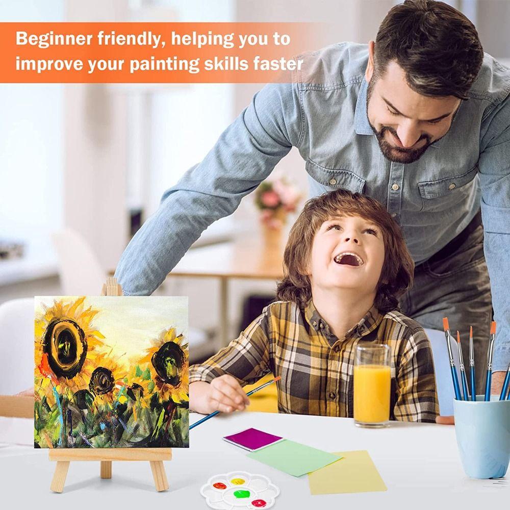 Blank Canvas with Quality Easel Acrylic Painting Canvas Art Painting Supplies Practicing Canvas