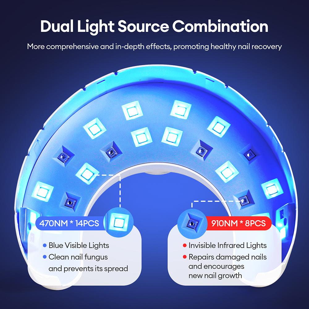 Wireless Hand Foot Nail Nail Fungus Laser Device Toenail Fungus Treatment Lamp Infrared Blue Light Anti Fungal Laser Nail Lamp