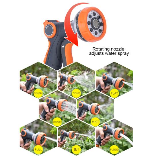 Садовый шланговый распылитель высокого давления с 8 режимами распыления Водяной шланговый распылитель ручной распылитель для полива растений и газона