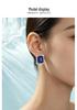 Серьги из стерлингового серебра S925 с прямоугольным сапфиром для женщин от Zhou Hengfu - Элегантная легкая роскошь, модные.