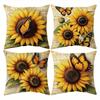 Vintage - Style Sunflower - Butterfly Pillow CoversLiving Room Sofa Cushion Cover, Soft and Comfortable, Bedroom Room Decoration