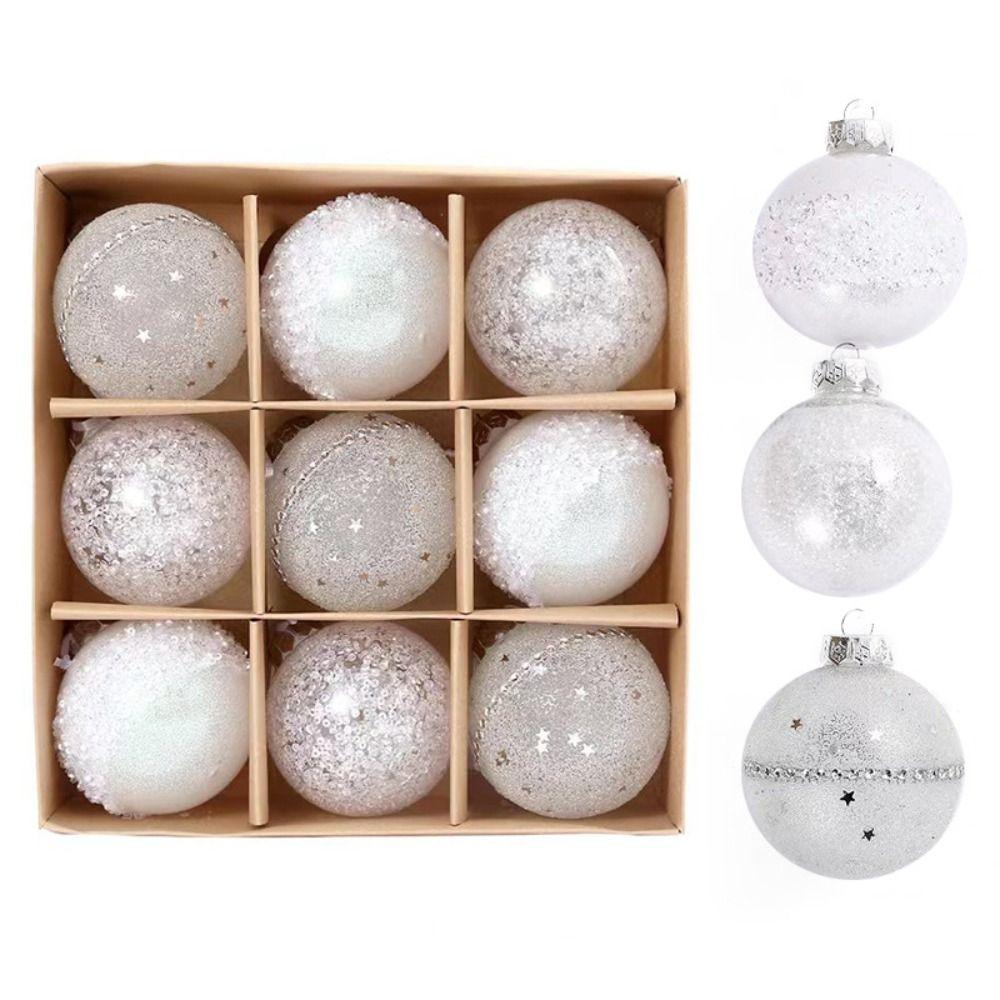 9 шт. 8 см Рождественские шары набор ПЭТ многоразовые рождественские подвесные шары изысканные небьющиеся елочные украшения детские подарки