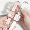 Watch for Women Silicone Strap Casual Sports Pink Watches Fashion Square Quartz Wristwatches Ladies Girls