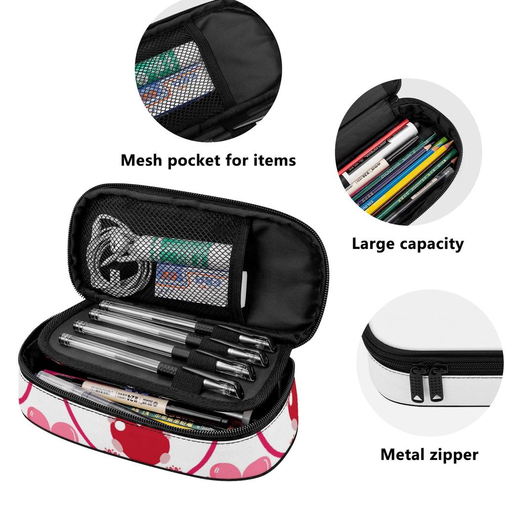 Pen Case High Capacity Easy Open Zipper Strong Polyester Fabric with Main Compartment Mesh Pocket and Pen Slots for Everyday Study