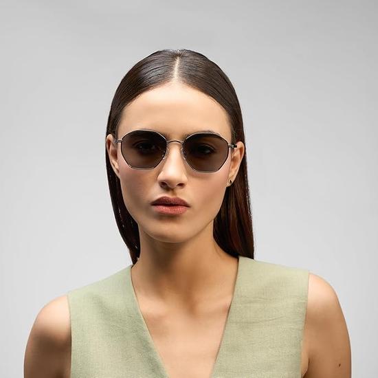 John Jacobs | UV Protection Sunglasses For Men & Women | Full Rim Hexagonal Medium (Size-53) JJ S12472-C1