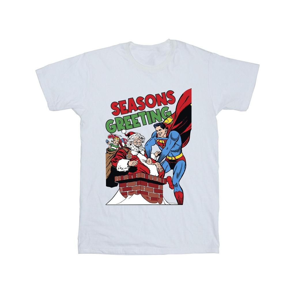 DC Comics Mens Superman Santa Comic T-Shirt
