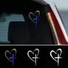 1PC Love Heart Cross Car Stickers DIY Waterproof Vinyl Decals for Auto Rear Window Body Bumper Trunk Funny Vehicle Decoration