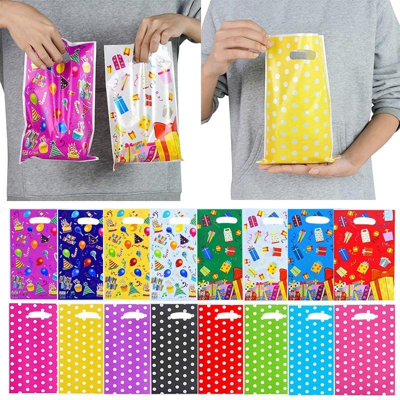 20Pcs Plastic Candy Bag Child Party Loot Bags Boy Girl Kids Birthday Party Favors Supplies Decor