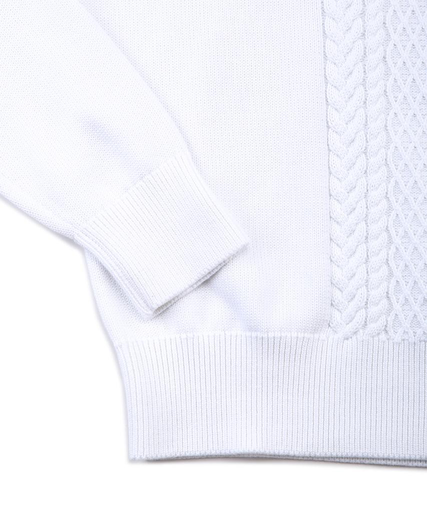 BROOKS BROTHERS Хлопковый свитер с цветовыми блоками, круглым вырезом и косами (военно-морской флот) (Bbwrmm8196Qes)
