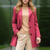 Coats For Women Elegant Single Breasted Mid Length Wool Coat Long Sleeve Outwear Overcoat