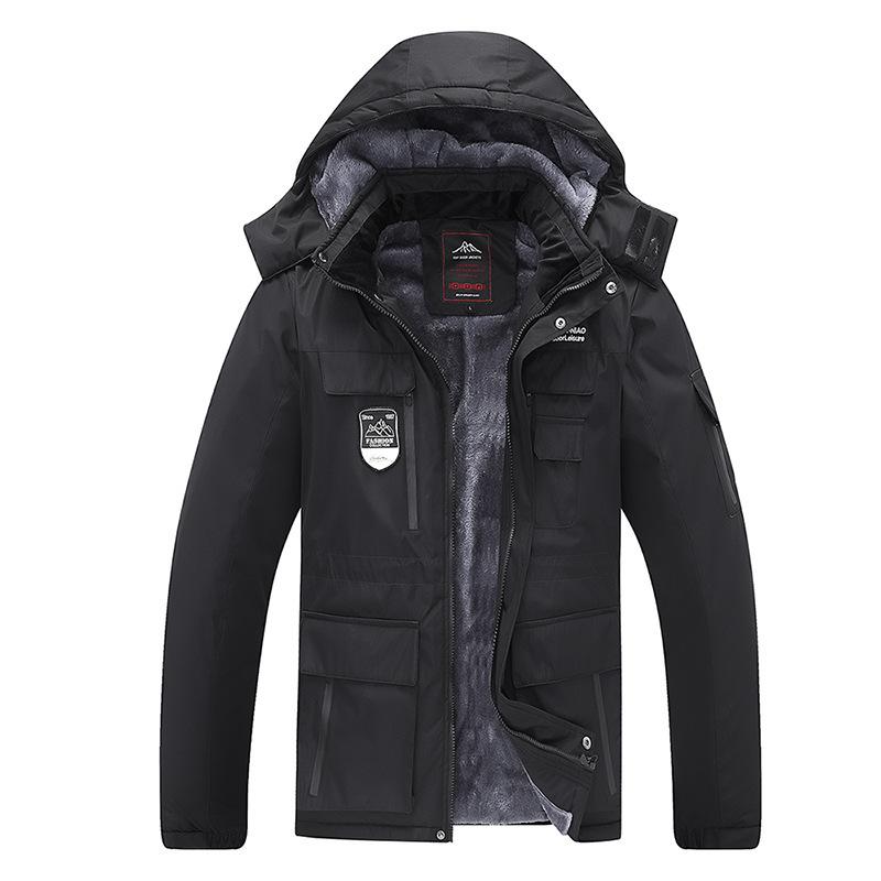 Winter Plus Velvet Thickening Couple Cotton -Padded Jacket Windproof Plus Size Warm Jacket