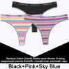 3PCS/Set Rainbow Colorful Striped Cotton Women Panties Sexy G-String Underwear Femme Finetoo Band Thong Intimate T-Back Lingerie