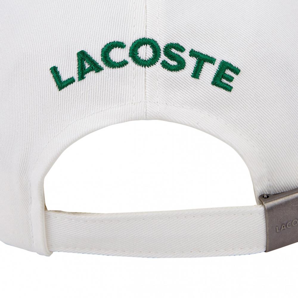 Lacoste Базовая большая крокодиловая шапка цвета слоновой кости Rk210e 53gws