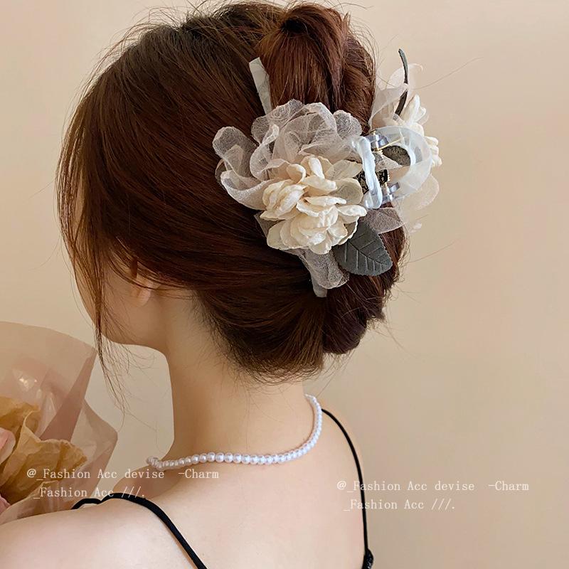 Зажим-краб для волос Mori Floral Mesh: Высококлассный, универсальный аксессуар для волос для женщин