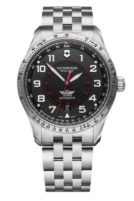 VICTORINOX AIRBOSS Корпус из нержавеющей стали Черный нержавеющий стальной 241888 Часы, (316L), Циферблат, Браслет, Подарок,