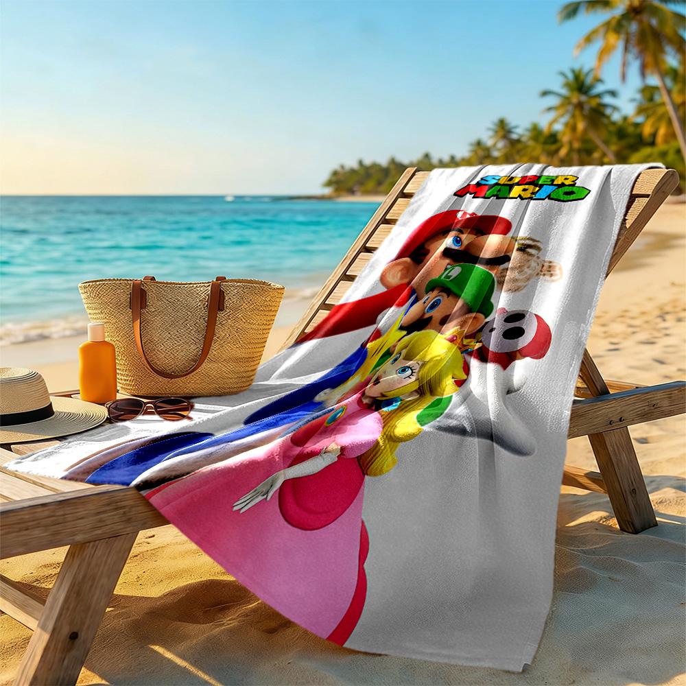 Mario Style Beach Towel Super Soft & Absorbent Comfortable Lightweight