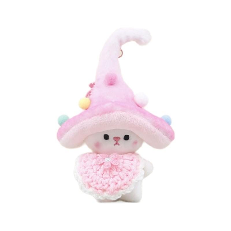 Elf Mushroom Cute Plushie Keychain Pp Cotton Stuffed Soft Toy For Charm Backpack