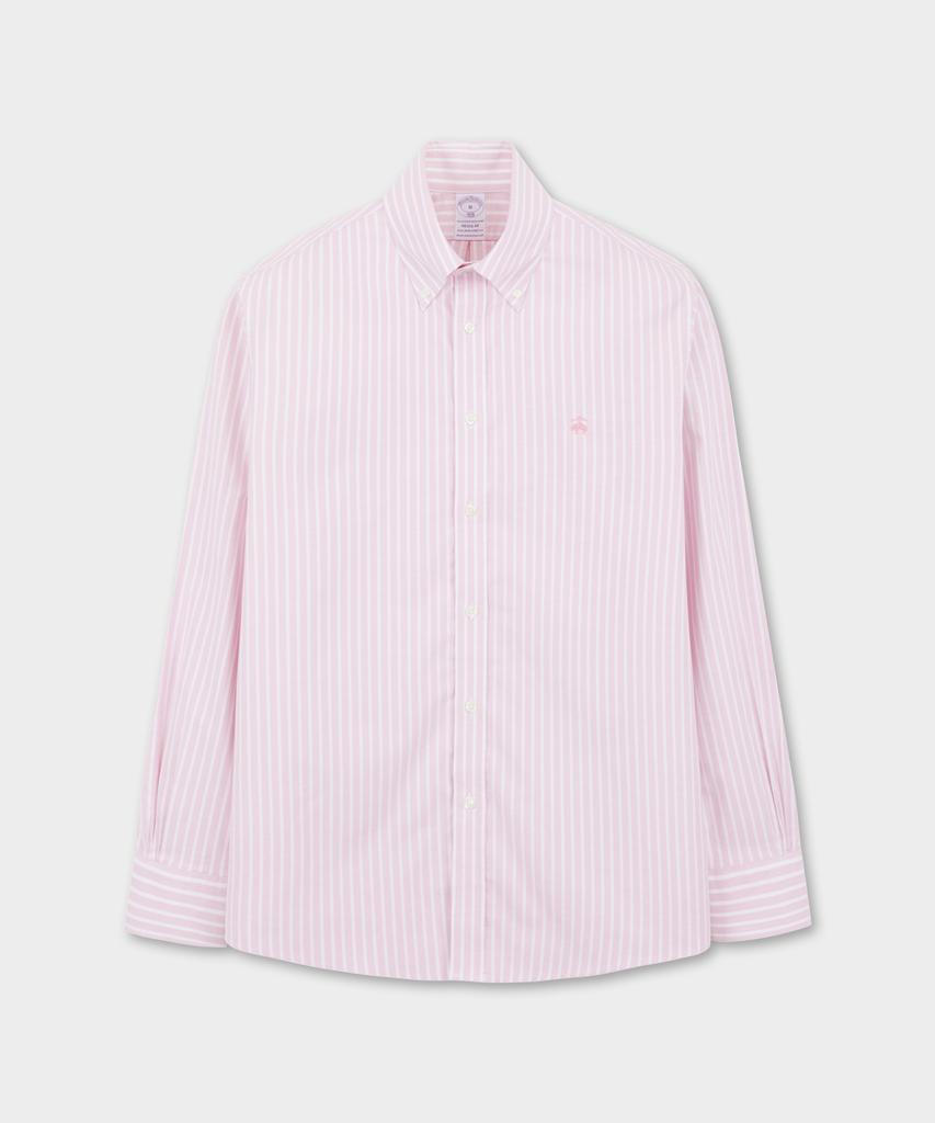 Рубашка в полоску Oxford без глажки от BROOKS BROTHERS (розовый) (Bbthmmg104)